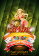 Vector illustration on a casino theme with sexy girl.