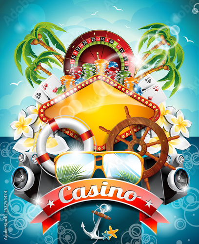 Vector: Vector illustration on a casino theme with roulette wheel Vector illustration on a casino theme with roulette wheel