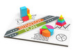 Financial business charts and graphs
