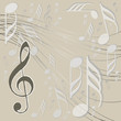 Note musicali e chiave di sol.