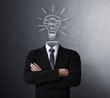 lamp head businessman