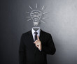 Photo: lamp head businessman lamp head businessman
