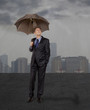 Businessman with umbrella