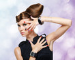 Beautiful glamour girl with creative hairstyle