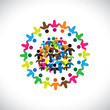 Concept vector graphic- social network of colorful people icons(