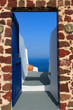 Santorini balconny with view at the sea