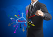businessman drawing share idea, social network