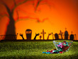 Zombie hands and graveyard