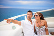 Young couple on their yacht