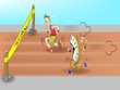Man racing with time (vector)
