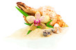 Seashells, bamboo and orchid