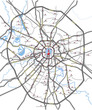 Moscow roads and subway stations map