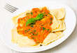 Photo: ravioli with tomato sauce and basil ravioli with tomato sauce and basil