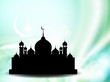 Vector: Artistic religious eid background with mosque. Artistic religious eid background with mosque.