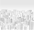 Vector: Big black and white city landscape with buildings Big black and white city landscape with buildings