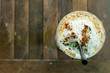 top view of Ice Coffee on the wooden table