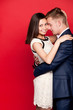 loving couple hugging, smiling