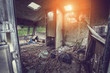 rundown caravan interior