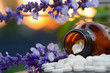 Foto: Schüsslersalze mit Lavendel im Abendrot Schüsslersalze mit Lavendel im Abendrot