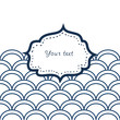 Navy blue and white scallop patterned frame for your text card