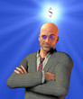 Illustration: Happy Businessman with US Dollar Symbol Happy Businessman with US Dollar Symbol