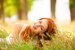 Redhead girl at outdoor