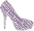 Word cloud in a shape of high heel.