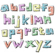Vector: Colorful sketchy hand drawn lower case alphabet Colorful sketchy hand drawn lower case alphabet