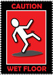 Caution Wet Floor, sticker