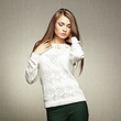 Foto: Photo of beautiful young woman in white jacket Photo of beautiful young woman in white jacket