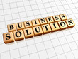 business solution in golden cubes