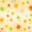 Illustration: retro summer background with motley suns retro summer background with motley suns