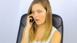 Happy Beautiful woman talking on the phone