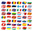 Europe Flags Brush style