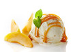 scoop of ice cream on white background