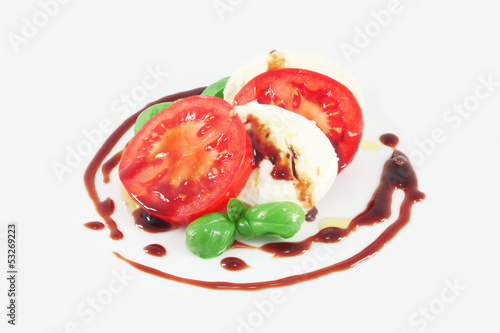 Photo: Caprese salad with balsamic vinegar Caprese salad with balsamic vinegar
