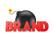 Word BRAND and bomb.