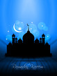 religious vector eid background with mosque.