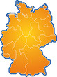 deutschlandkarte orange stilisiert