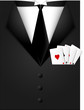 Black suit with casino cards