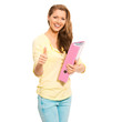 Photo: Studentin mit Mappe Studentin mit Mappe