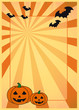 halloween poster mit fledermäusen und strahlen