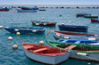 colorful fisher boats in blue turquoise sea