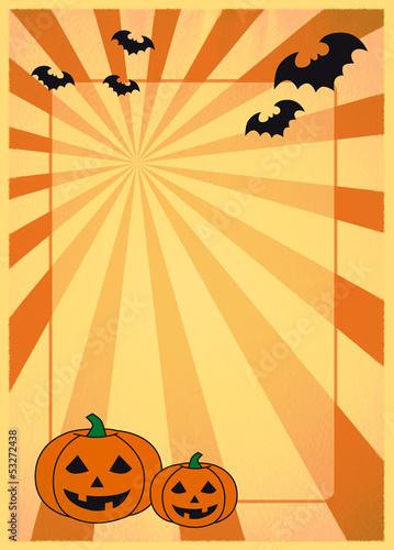 Illustration: halloween poster mit fledermäusen und strahlen halloween poster mit fledermäusen und strahlen