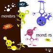 monsters cute funny aliens characters vector