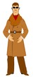 retro man in fur trimed overcoat
