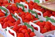 barquettes de fraises sur le marché
