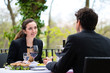 Businesspeople having lunch in restaurant