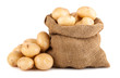 Photo: Ripe potato in burlap sack Ripe potato in burlap sack