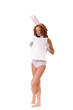 woman in rabbit costume